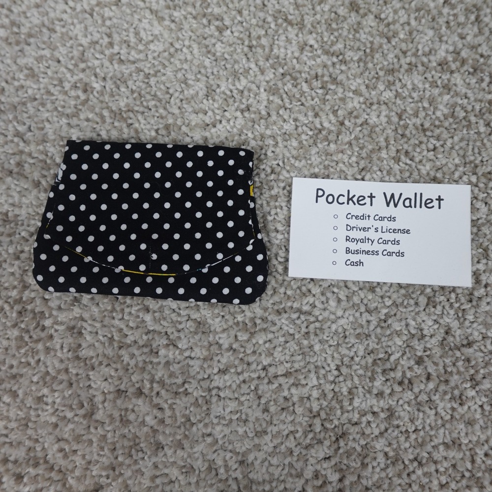 Handmade Polka Dot & Bugs Bunny Looney Tunes Fabric Pocket Wallet Card Holder - Picture 2 of 6
